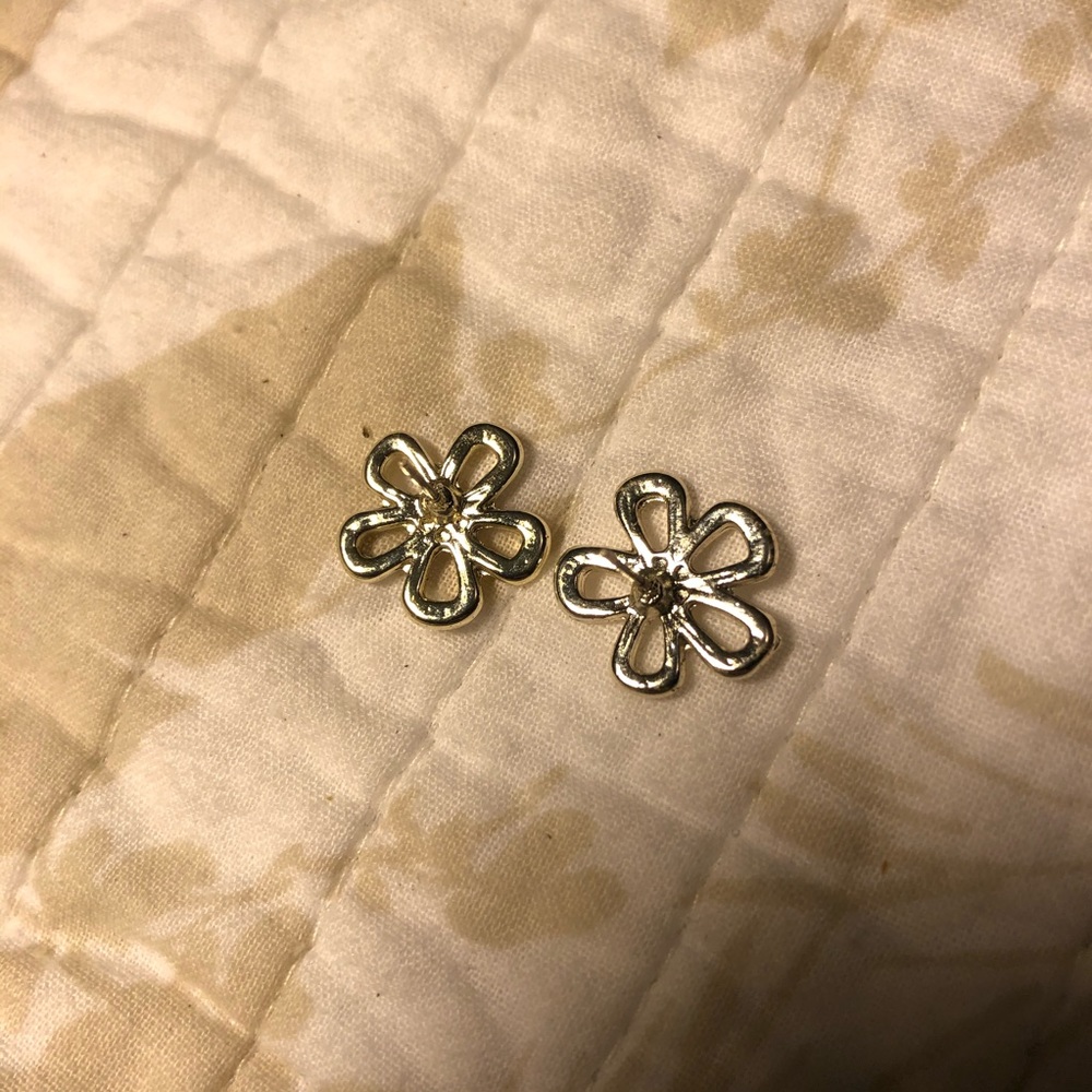Silver flower earrings
